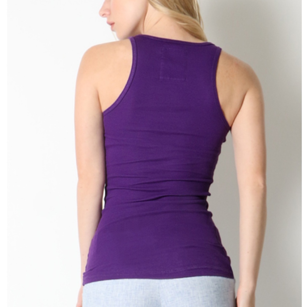 Coral Basic Ribbed Tank - Picture 3 of 7